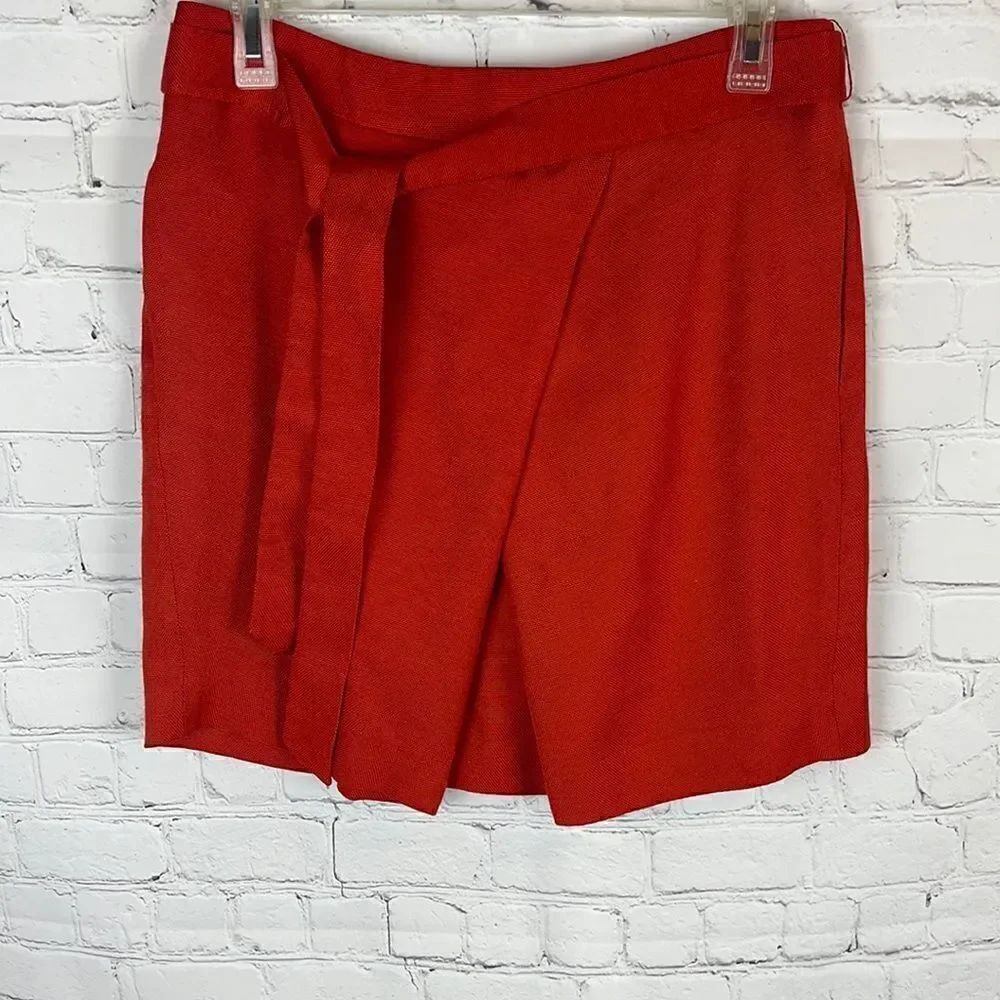 Banana Republic Orange Lined Belted Skirt NWT